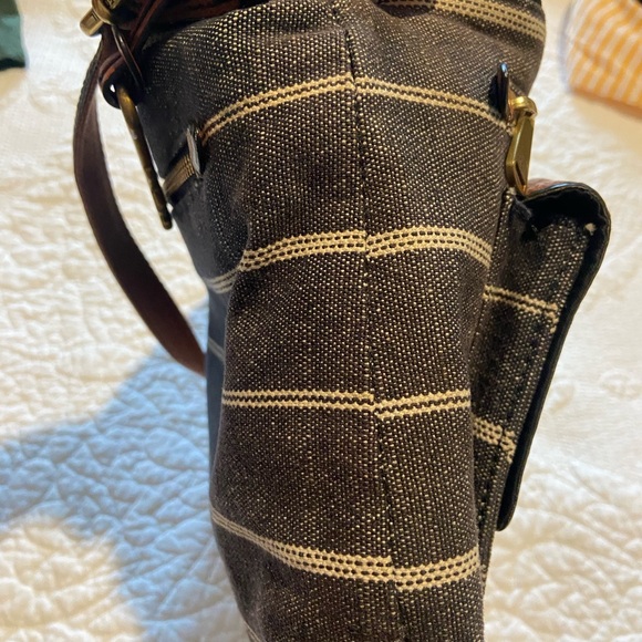 Fossil Striped Brown and Gray Crossbody Bag - Picture 13 of 13
